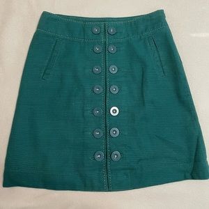 Teal button detailed skirt (size 6)